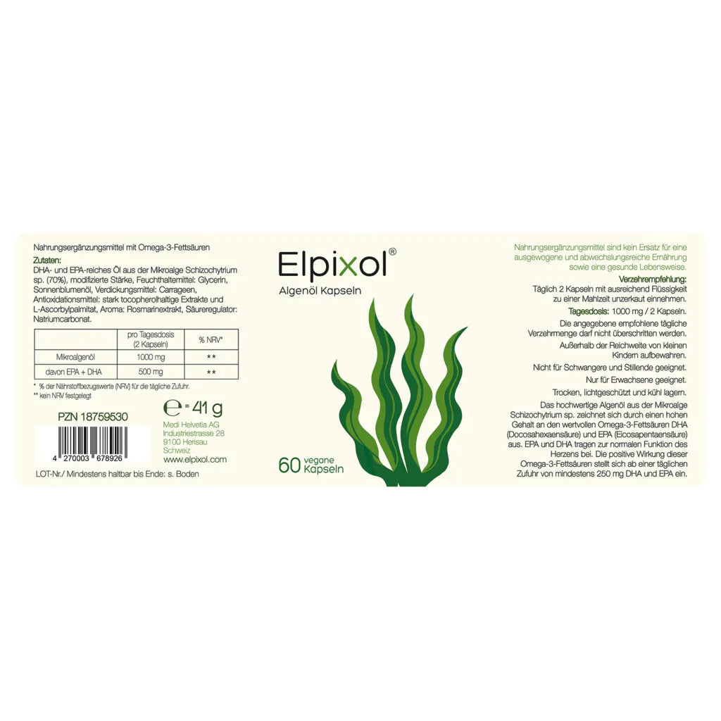 Elpixol® Algenöl Kapseln mit 500 mg EPA + DHA