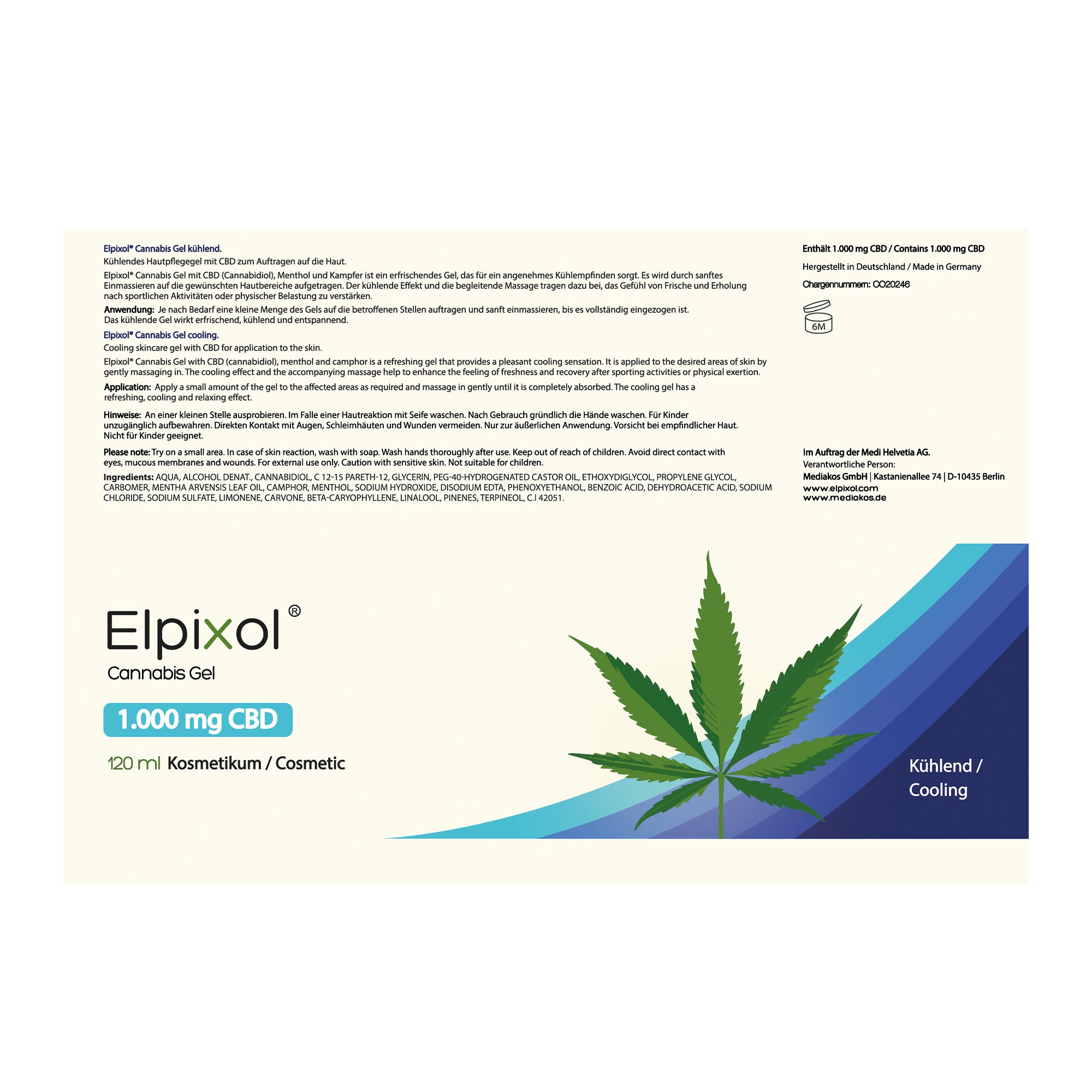 Elpixol® Cannabis Gel 1.000 mg CBD kühlend