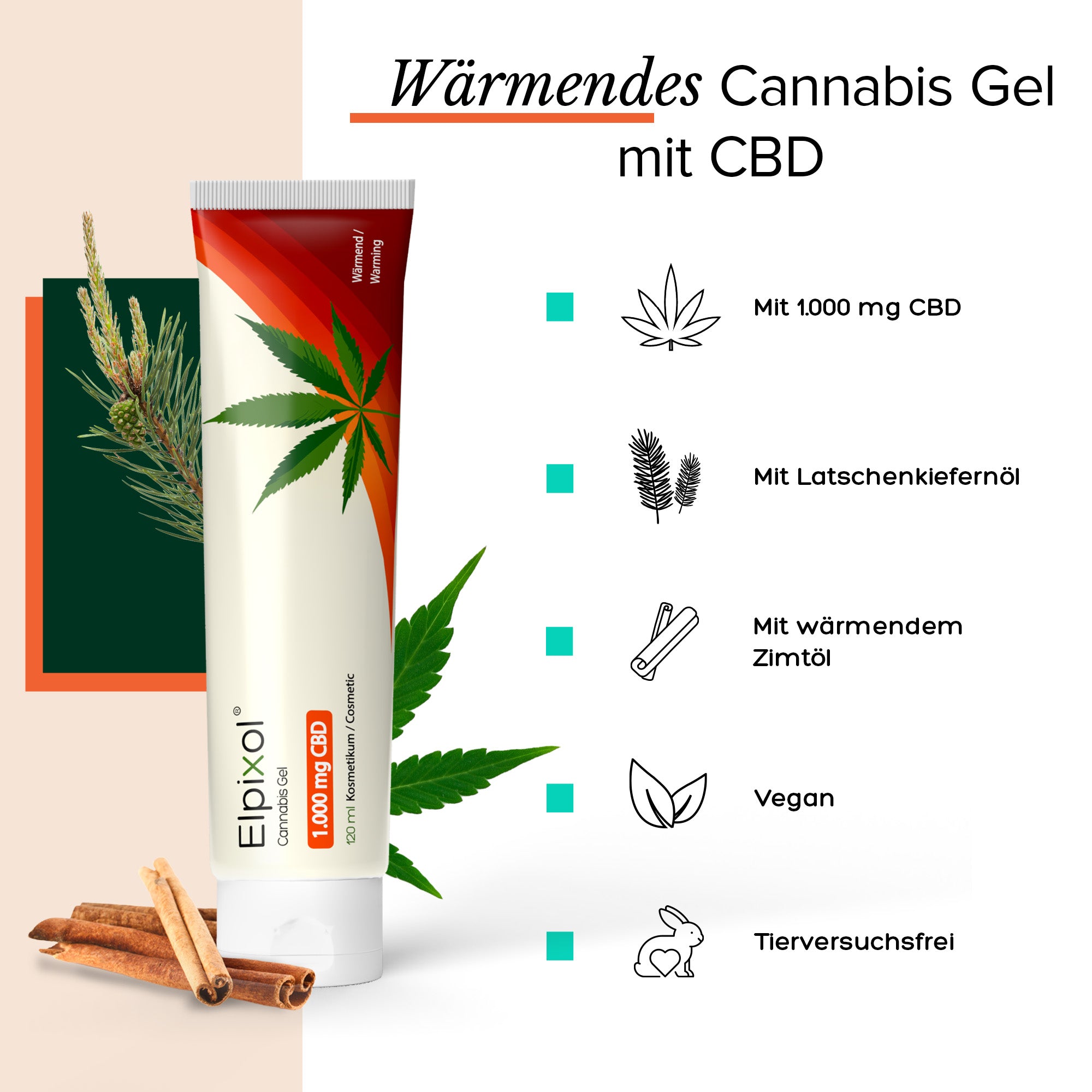 Elpixol® Cannabis Gel mit 1.000 mg CBD – wärmend & kühlend
