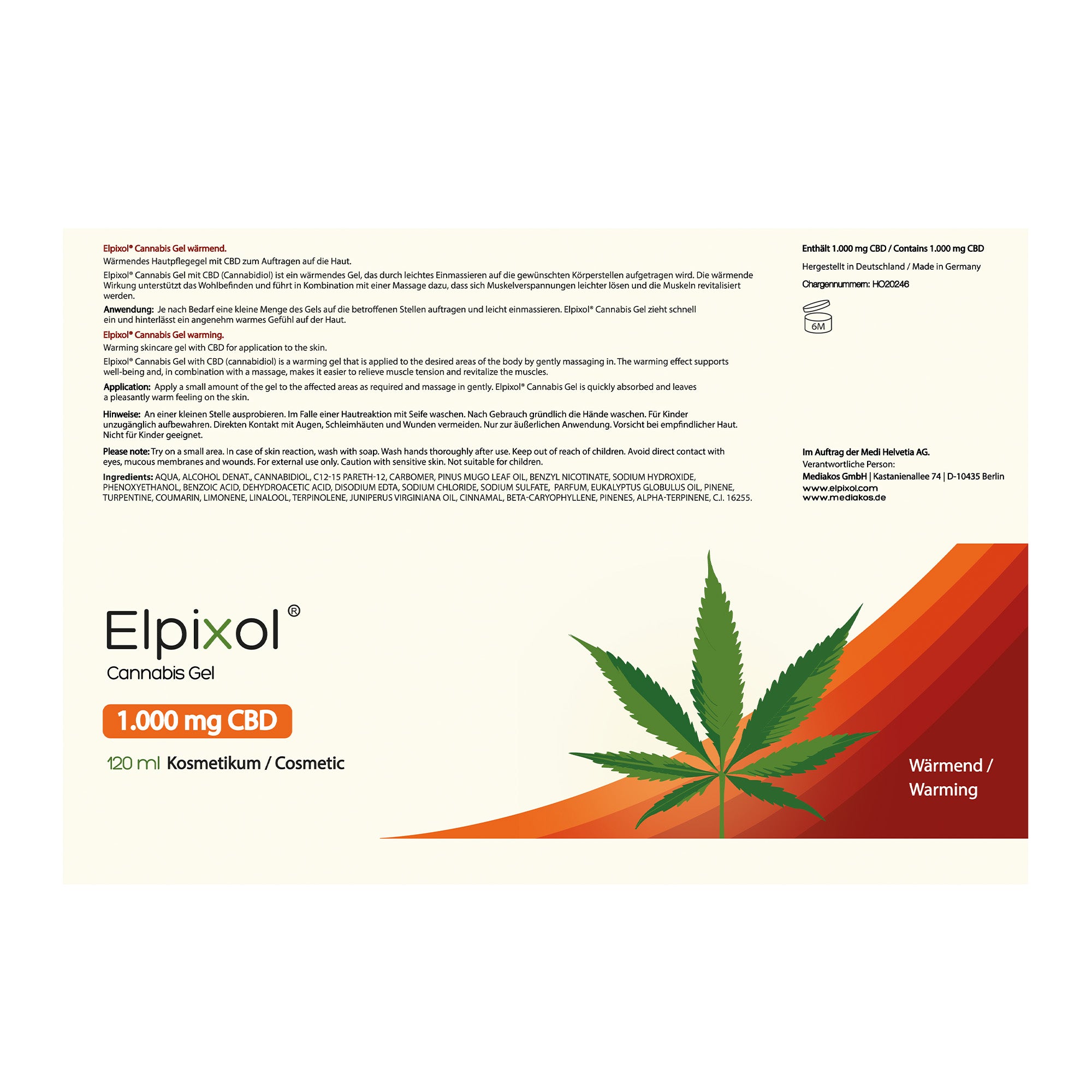 Elpixol® Cannabis Gel 1.000 mg CBD - wärmend
